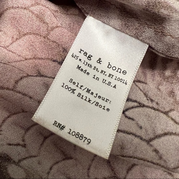 Rag & bone • Botany Feather Print Silk Top XS - Picture 7 of 11